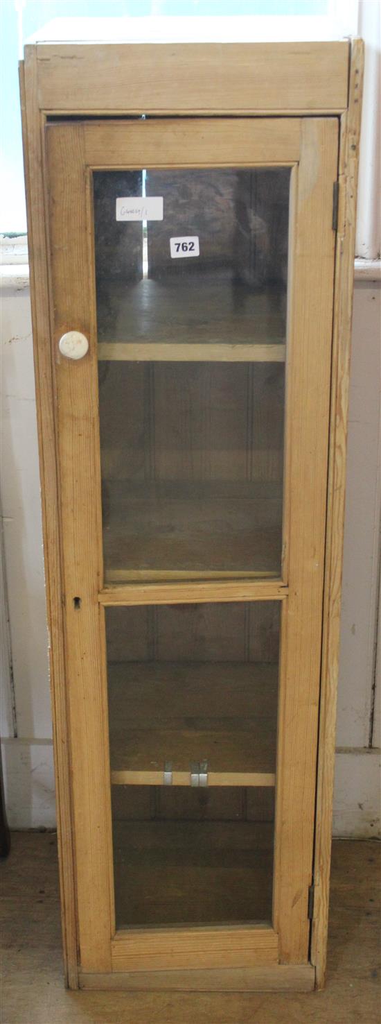 Slim pine glazed  cabinet